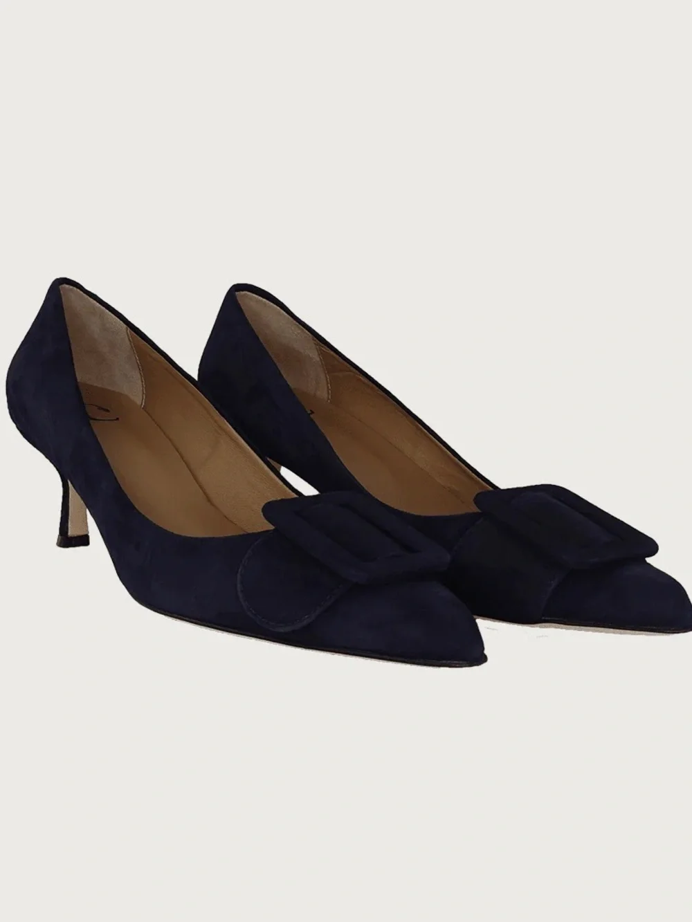 Andrea Carrano Milk Suede Kitten Heel
